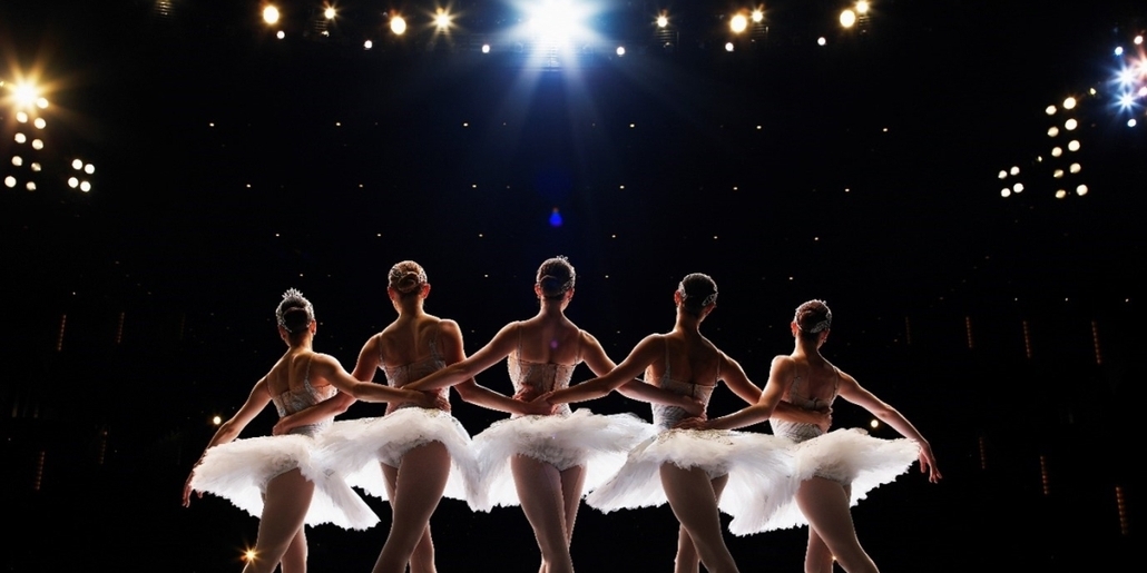 five ballerinas on stage